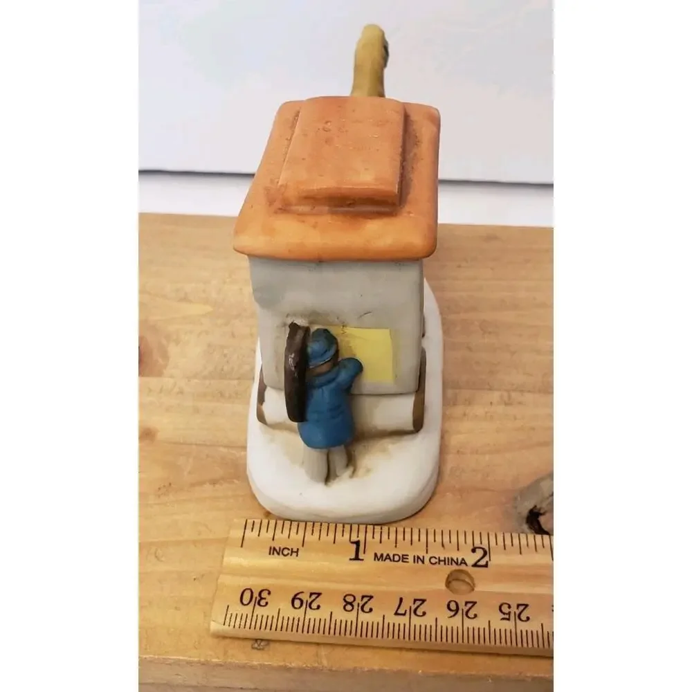 Vintage Christmas Village‎ Barclay Bakery Cart Carriage Figurine w/ Horse